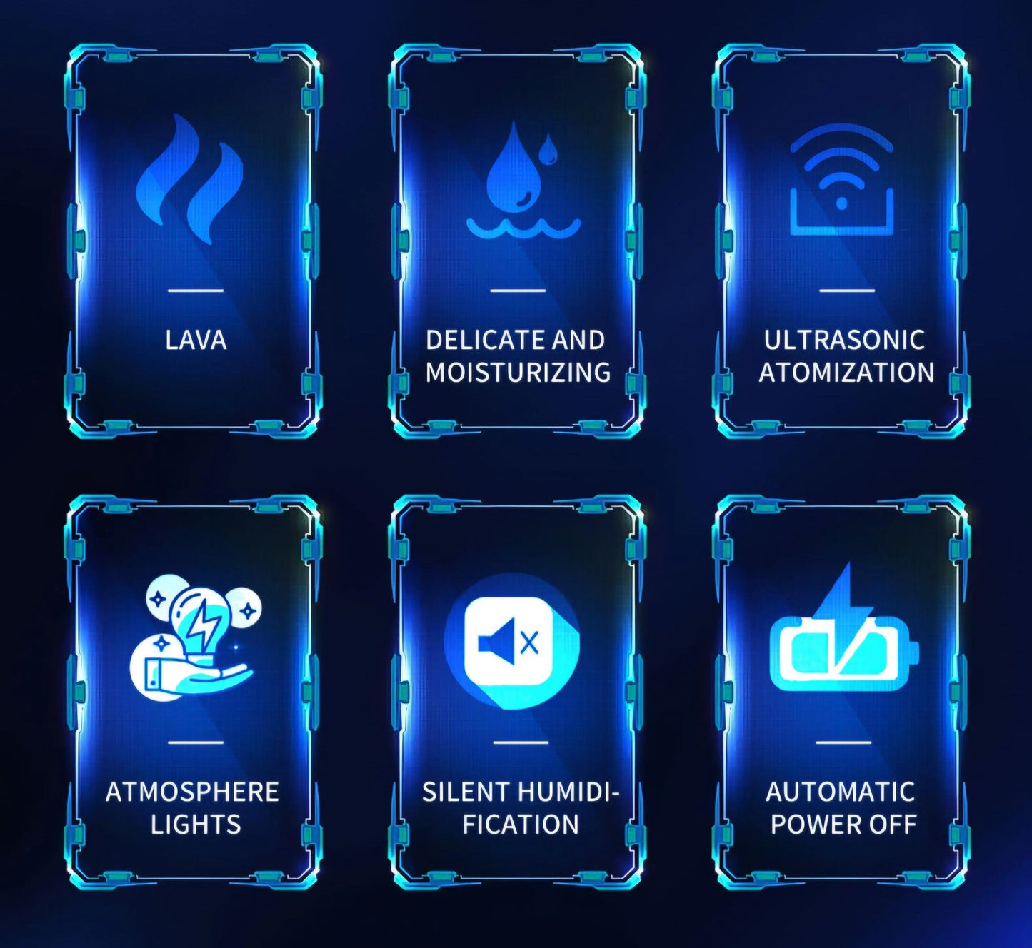 Volcano Humidifier + Night LED Lights Home Decor Station