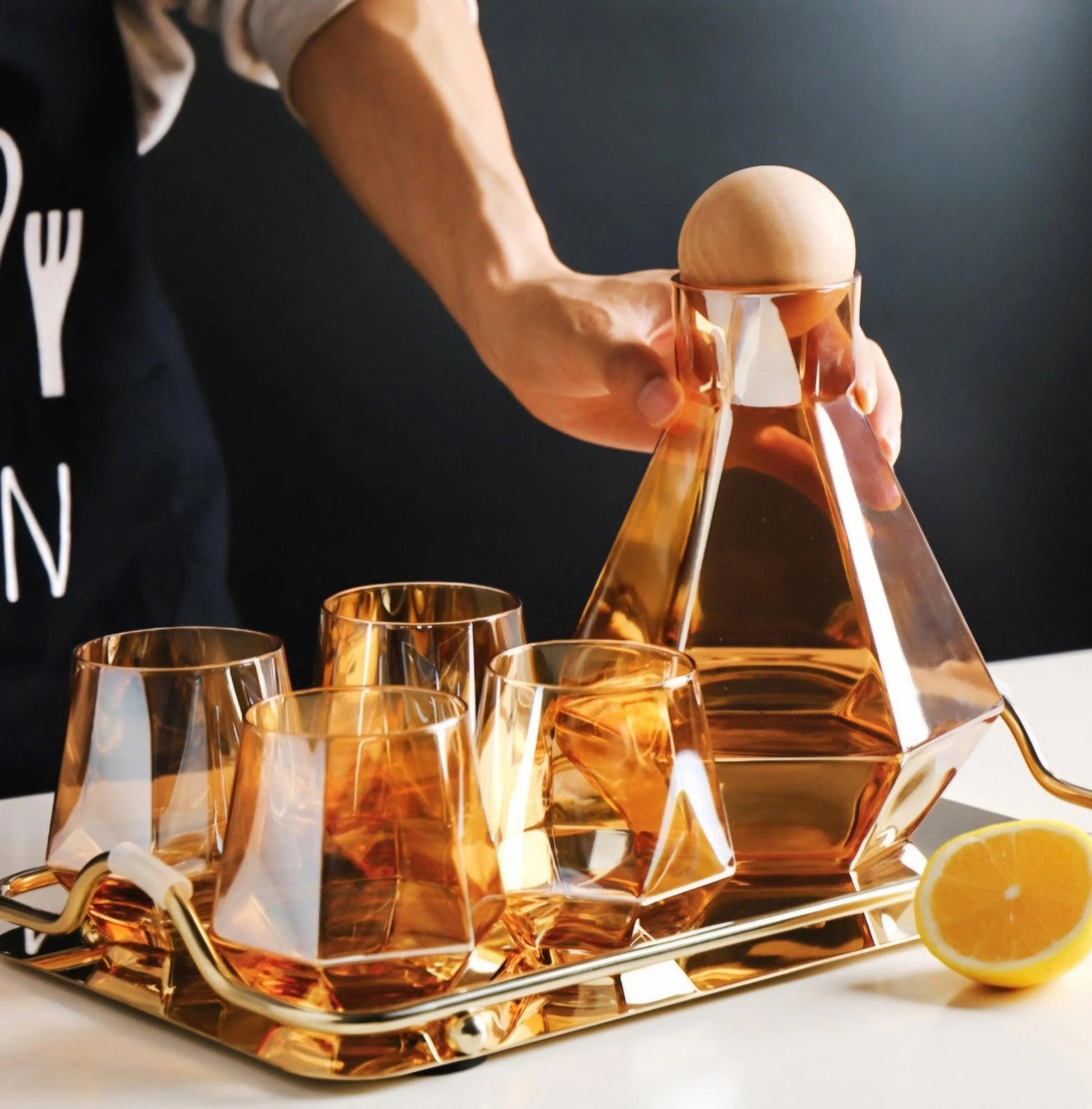 Artistic Crystal Water Set Home Decor Station