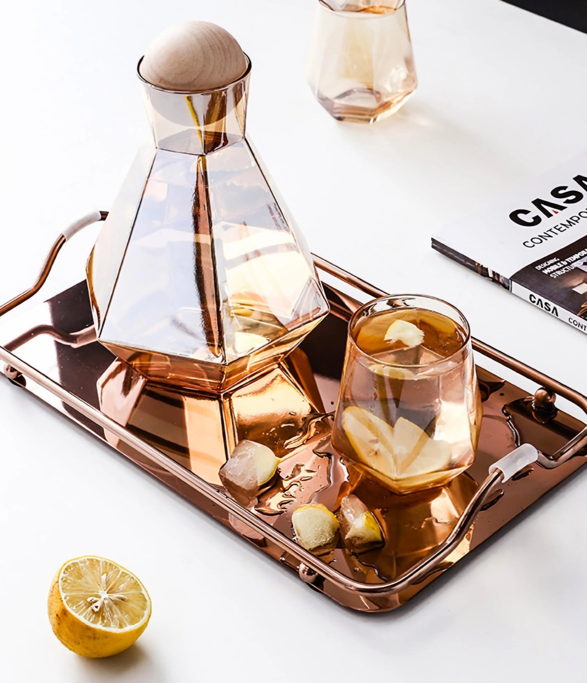Artistic Crystal Water Set Home Decor Station