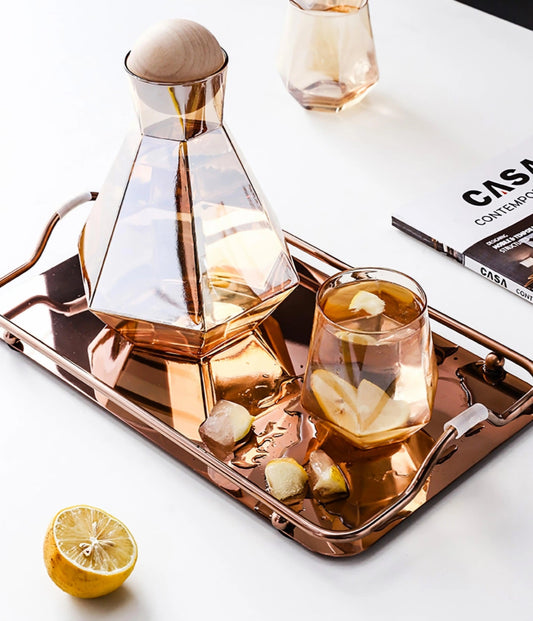 Artistic Crystal Water Set Home Decor Station