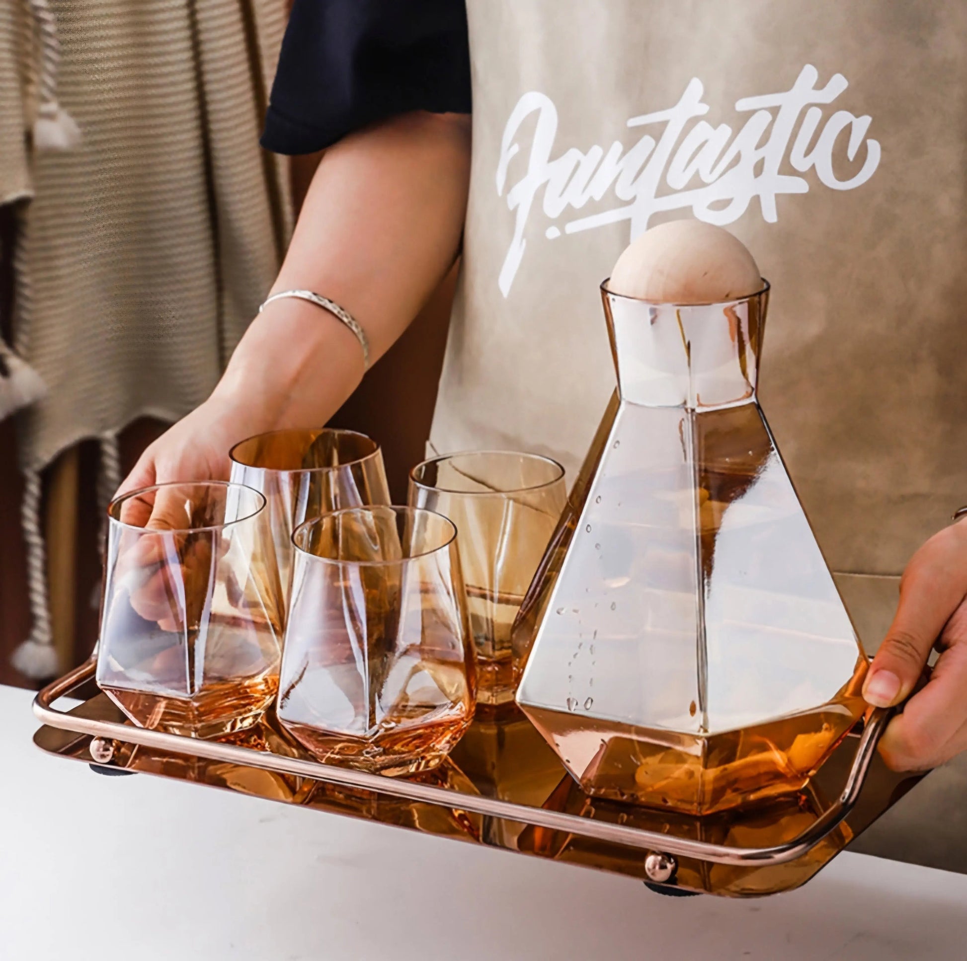 Artistic Crystal Water Set Home Decor Station