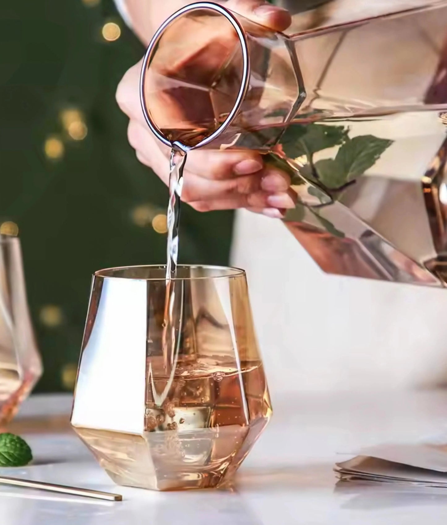 Artistic Crystal Water Set Home Decor Station