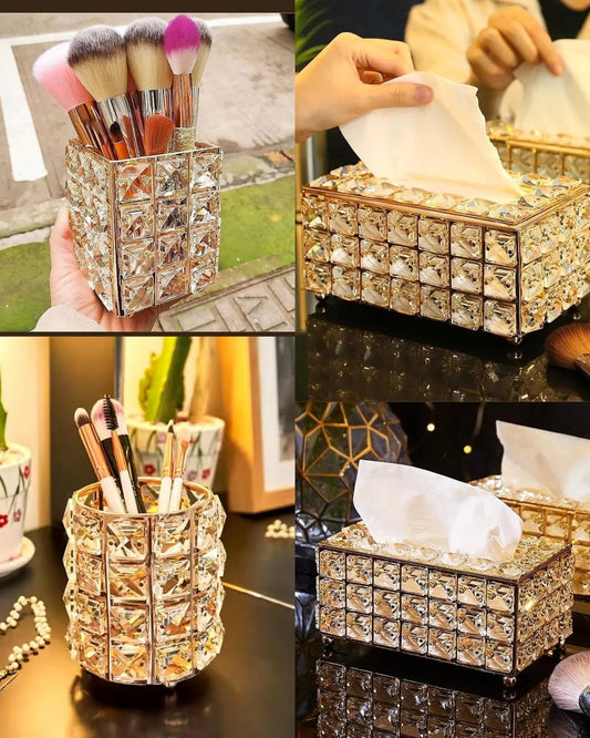 Crystal 2 Piece Set Home Decor Station