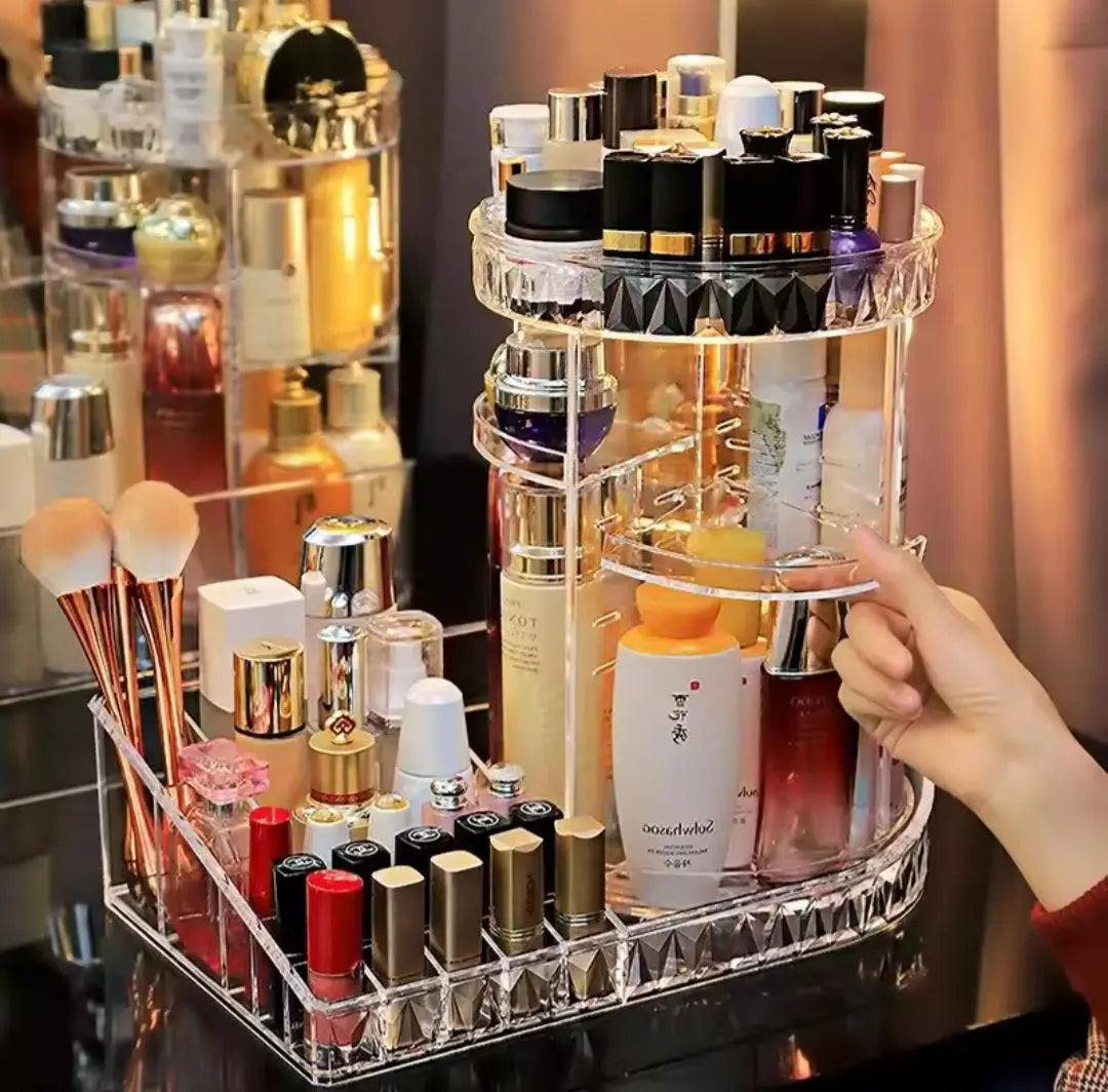 Cosmetic Storage + Rotating Makeup Organizer Home Decor Station