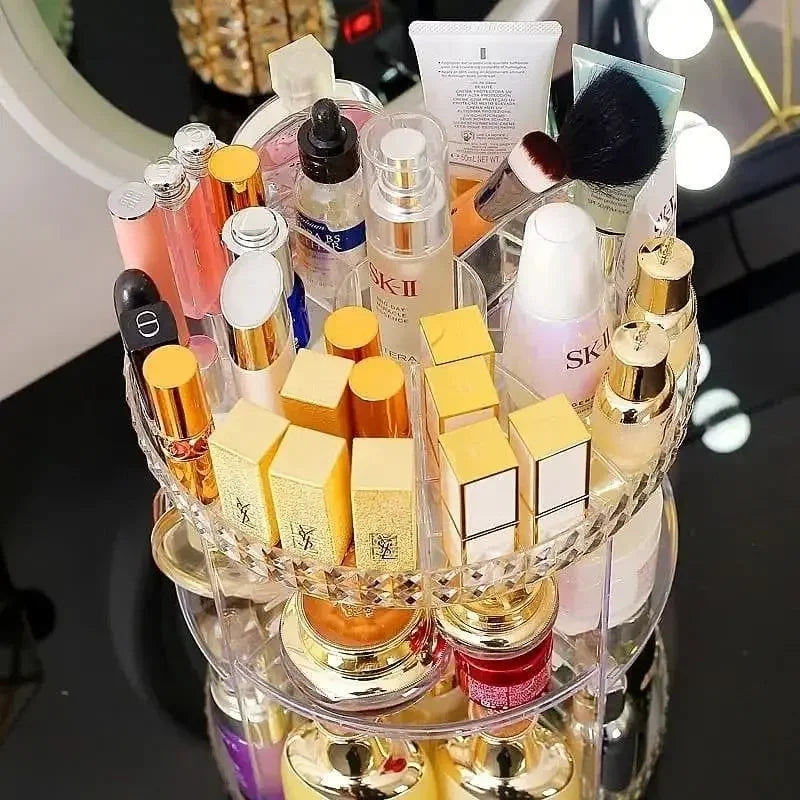 360° Rotating Makeup Organizer Home Decor Station