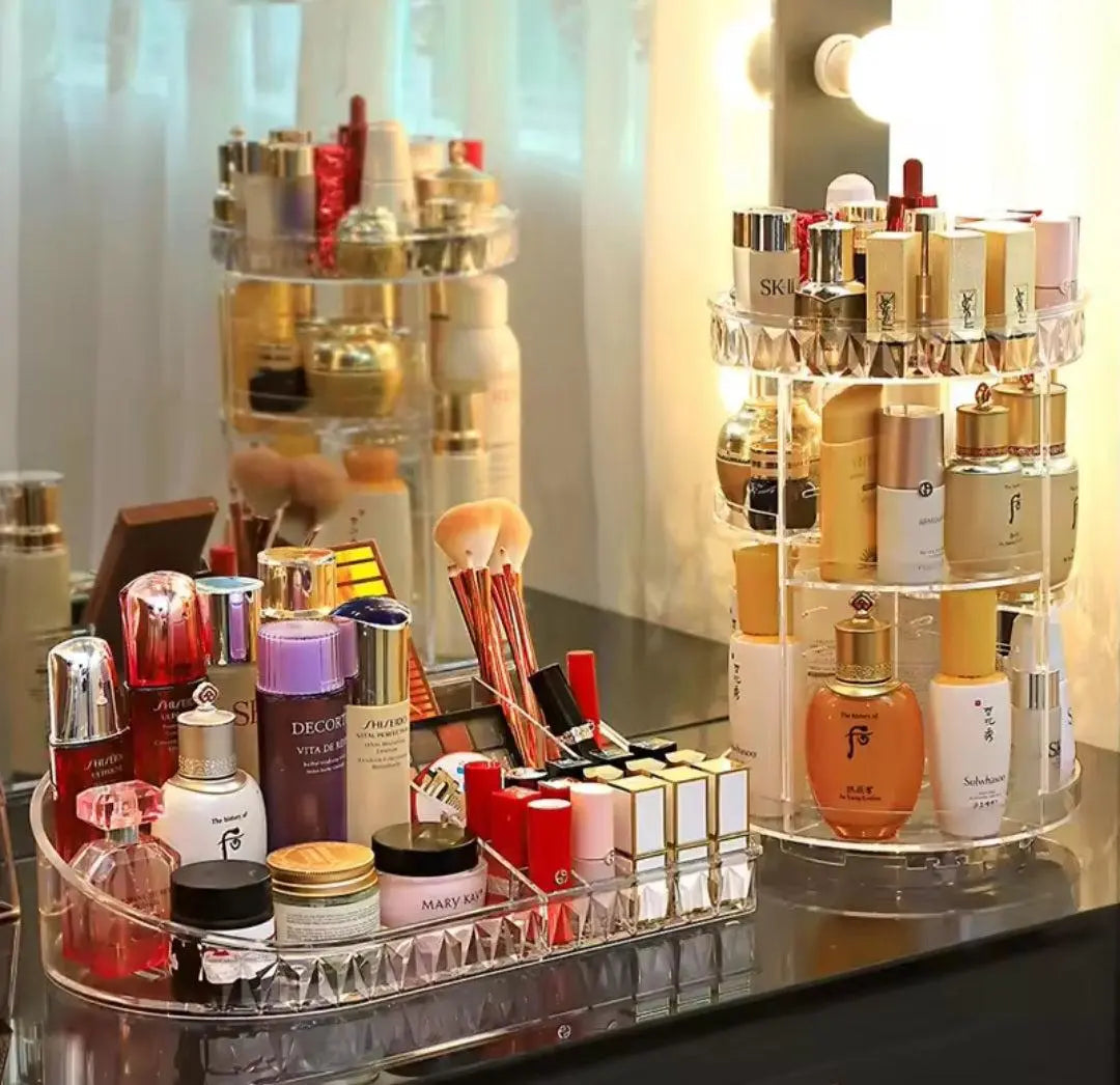 Cosmetic Storage + Rotating Makeup Organizer Home Decor Station