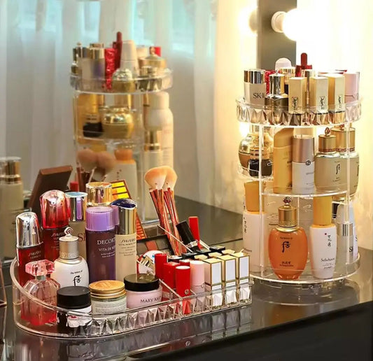 Cosmetic Storage + Rotating Makeup Organizer Home Decor Station
