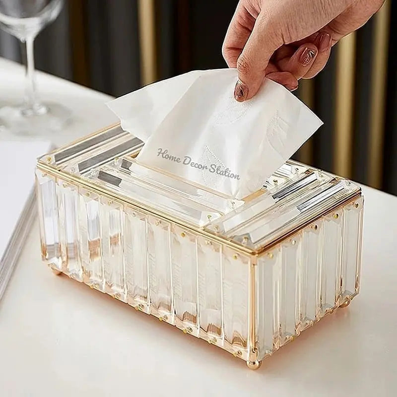 Nordic Glass Tissue Box Home Decor Station