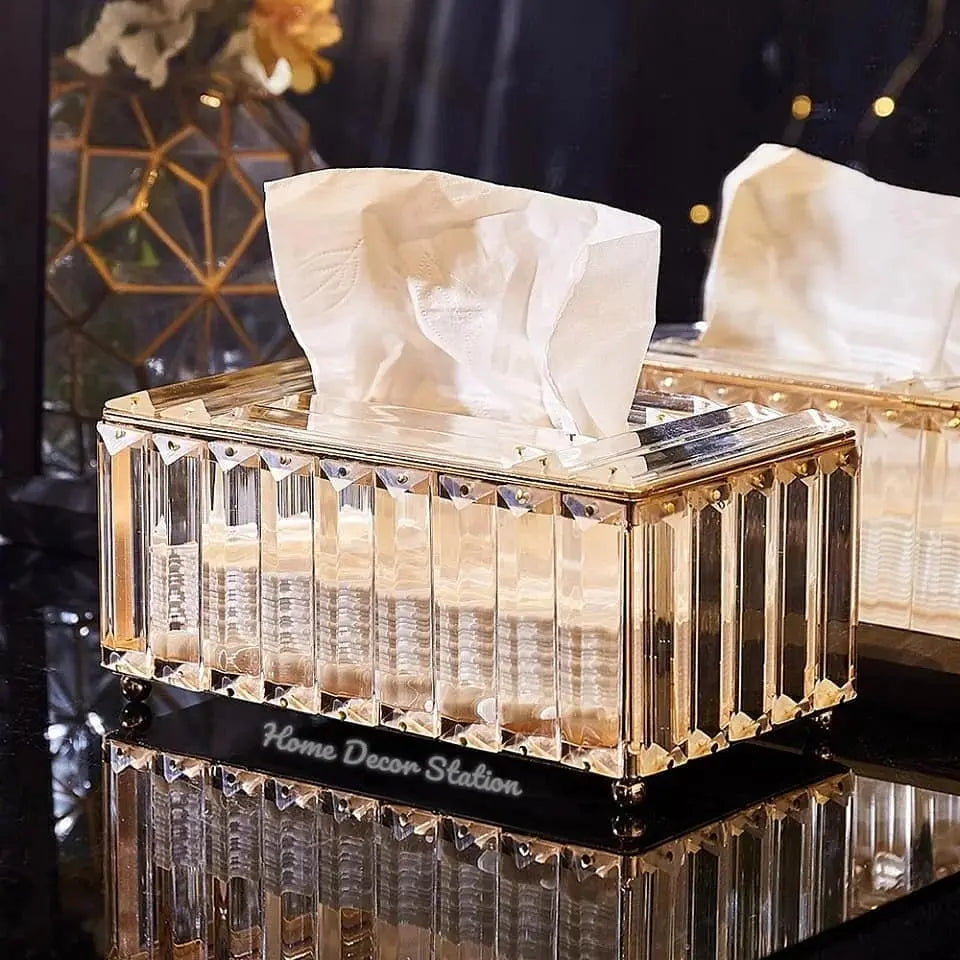 Nordic Glass Tissue Box Home Decor Station